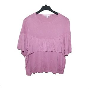 Extra Touch ruffle front shirt